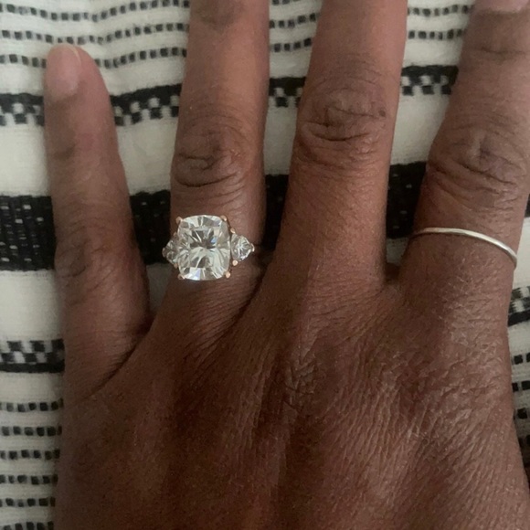 Engagement Wedding Ring Crystal Diamond band Rose Gold cocktail unique - Picture 5 of 14